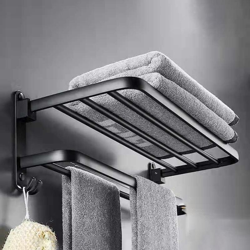 Modern Bathroom Accessories Set Towel Holder Black Soap Dish Bath Accessories Set