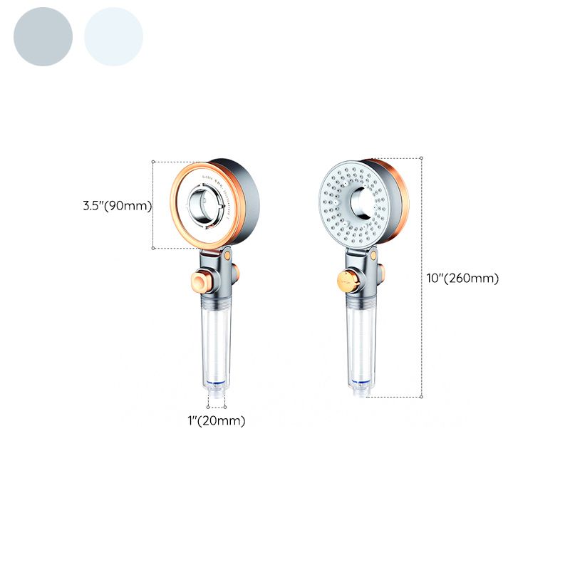 Reversible round shower head 3 spray types adjustable water flow handheld shower