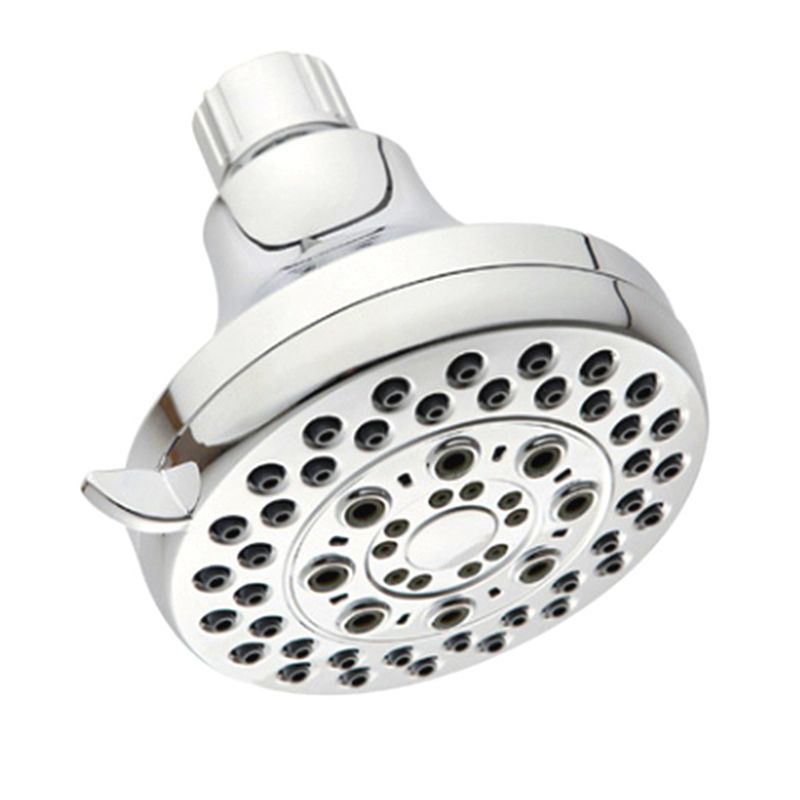 Silver Dual Shower Head Round Rainfall Wall-Mounted Shower Head
