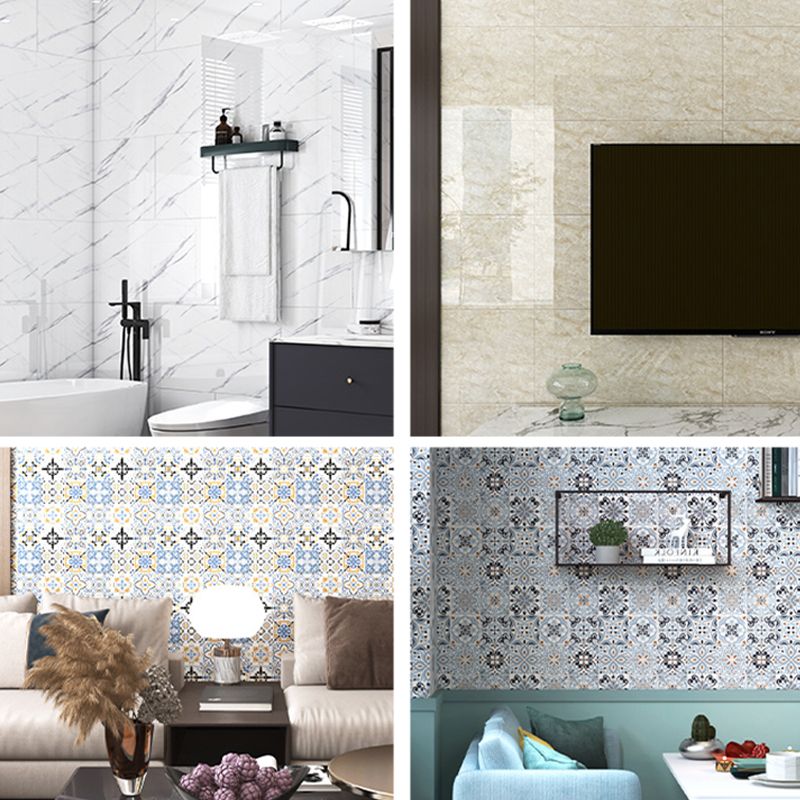 Bathroom mosaic tile marble print peel-and-stick backsplash tile
