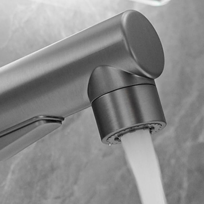 Modern Style Extendable Vessel Faucet Single Handle Low Arc Copper Vessel Faucet