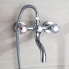 Chrome Bathroom Faucet Trim Wall-mounted Swing Faucet with Hand Shower