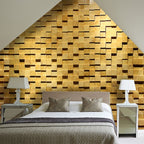 Wood Mosaic Cladding Shiplap Glue Contemporary Interior Wall Cladding