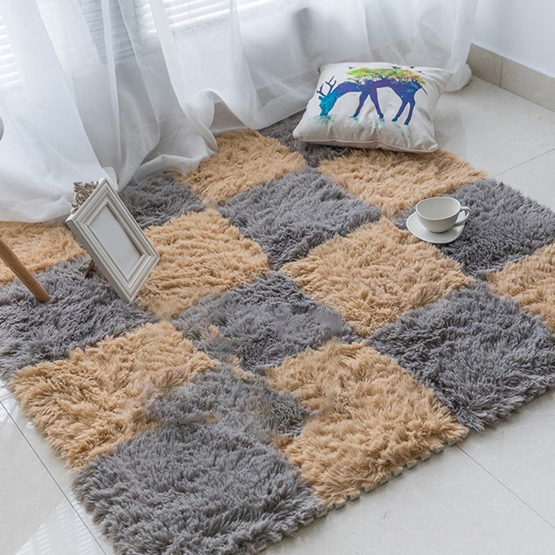 Basic carpet tiles solid color long pile square bedroom carpet tiles