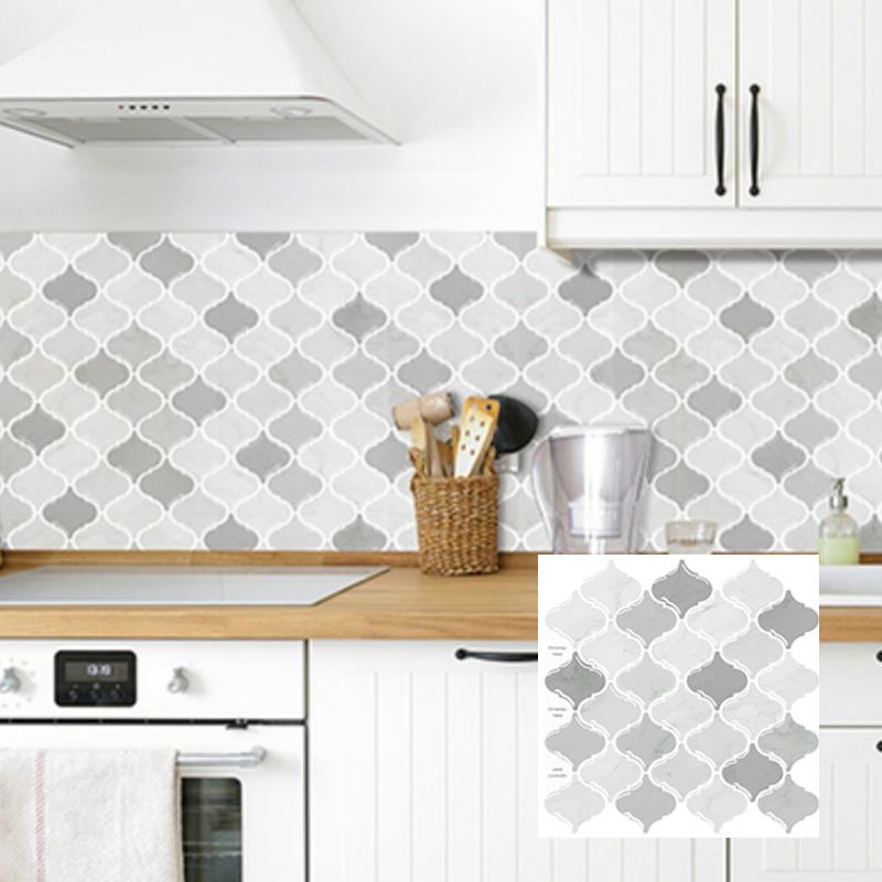 Peel & Stick Subway Tiles Plastic Stain Resistant Peel & Stick Subway Tiles 5-Pack