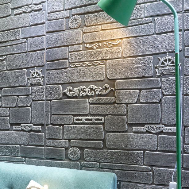 Modern Wall Covering Peel and Stick Brick 3D Print Waterproof Wall Panel