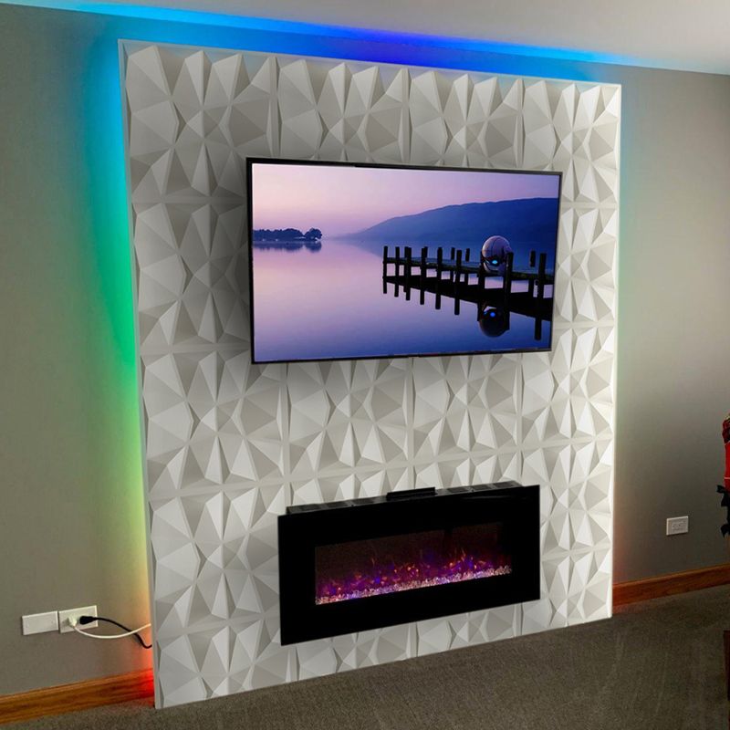 Modern Zinc Back Wall Panel Smooth Upholstered Wall Ceiling in Black and White