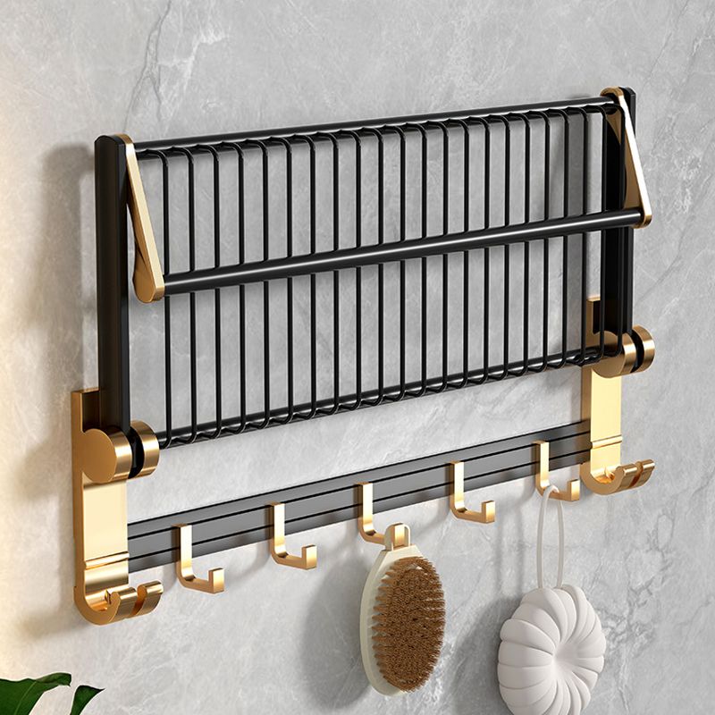 Modernism Bathroom Accessories Hardware Set Black & Gold Bathroom Shelf/Towel Bar