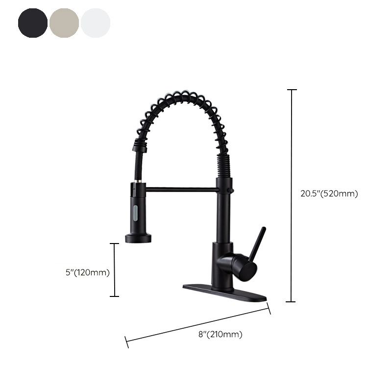 Glam Basin Faucet Brass Lever Handles Spring Neck Three-Function Bathroom Sink Tap