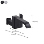 Contemporary Wall Mounted Bathroom Faucet Lever Handles Low Arc Swivel Brass Faucet