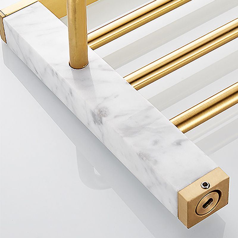 Metal and Marble Bathroom Accessory Single or in Set in Gold