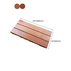 Classic wooden deck tiles connecting composite patio tiles