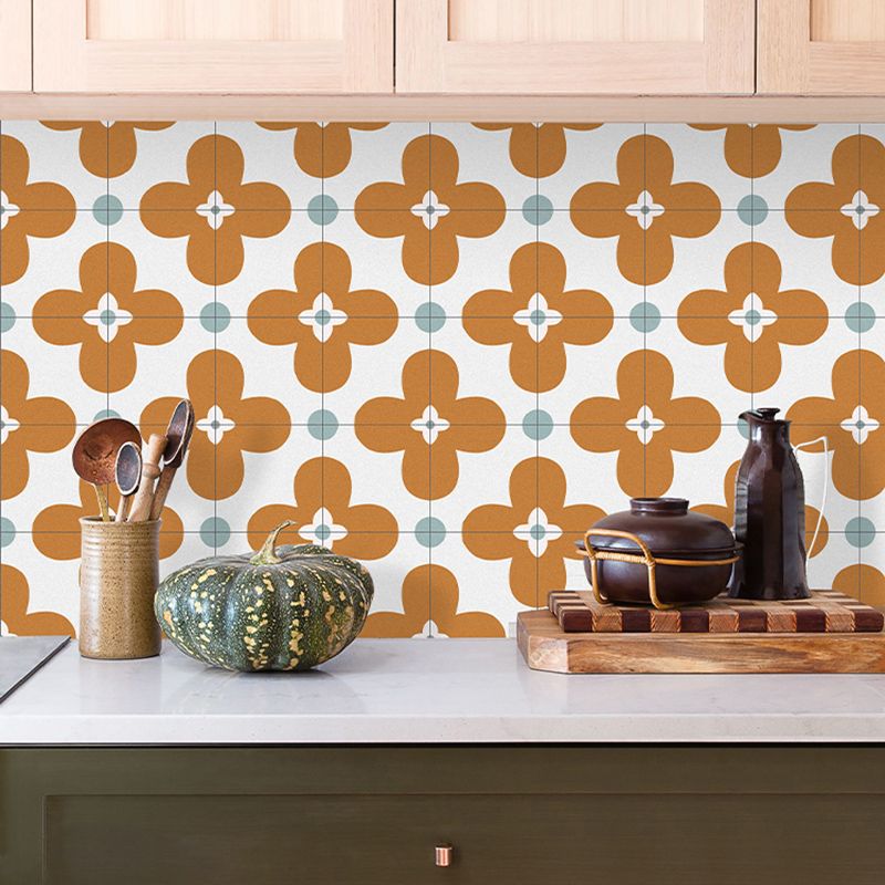 Square Inner Layer Vinyl Flooring Flower Pattern Peel and Stick Waterproof Vinyl Flooring