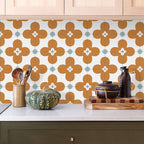 Square Inner Layer Vinyl Flooring Flower Pattern Peel and Stick Waterproof Vinyl Flooring
