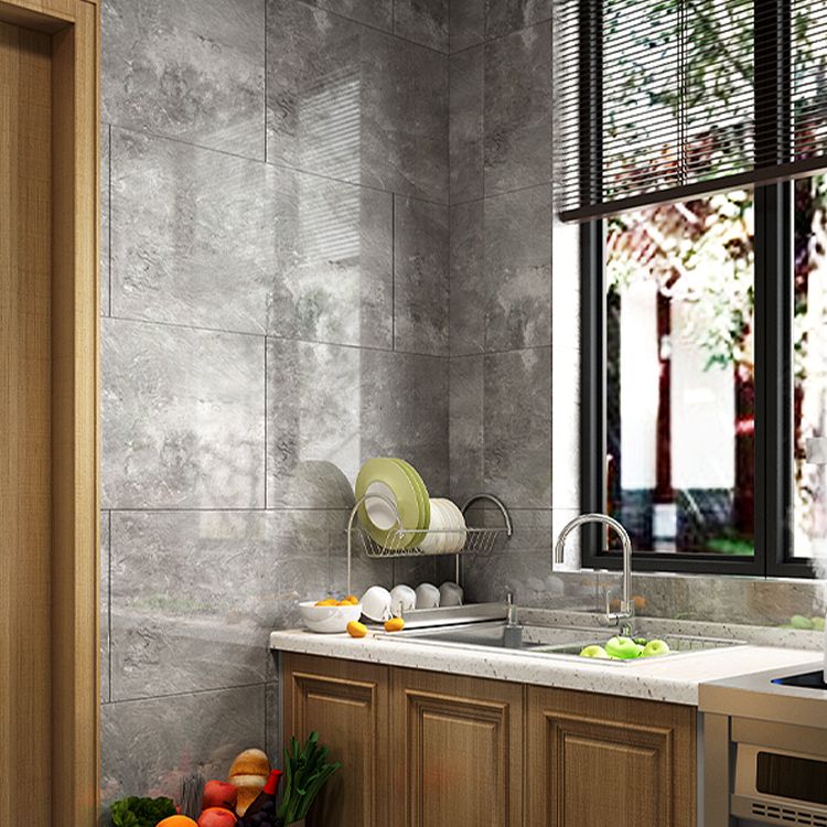 Simple Tile Wallpaper Plastic Waterproof Peel and Stick Backdrop