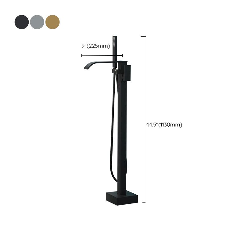 Modern Freestanding Bathtub Faucet Copper Floor Mounted Freestanding Bathtub Faucet
