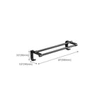 Contemporary bathroom accessory set with black finish and bath shelf/towel bar