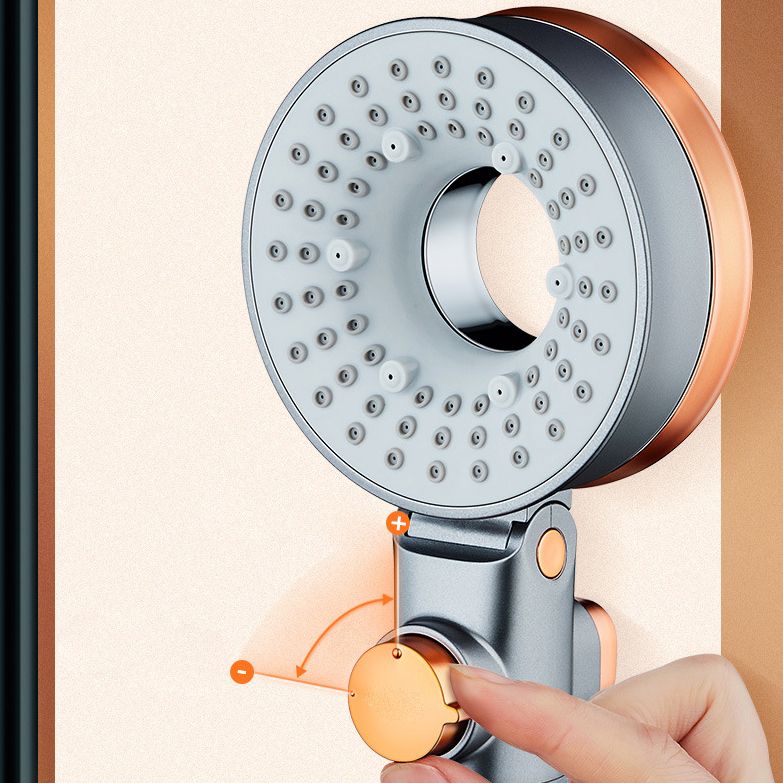 Reversible round shower head 3 spray types adjustable water flow handheld shower