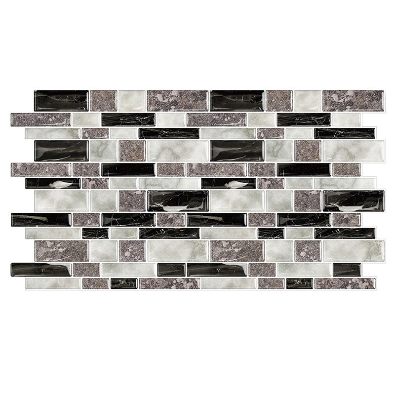 12"x 12" Resin Mosaic Tiles Square Self-Adhesive Tiles for Backsplash & Wall Tile