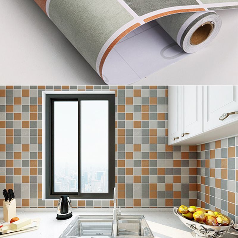 Modern Peel and Stick Tiles PVC Square Wallpaper for Kitchen and Bathroom Splashback