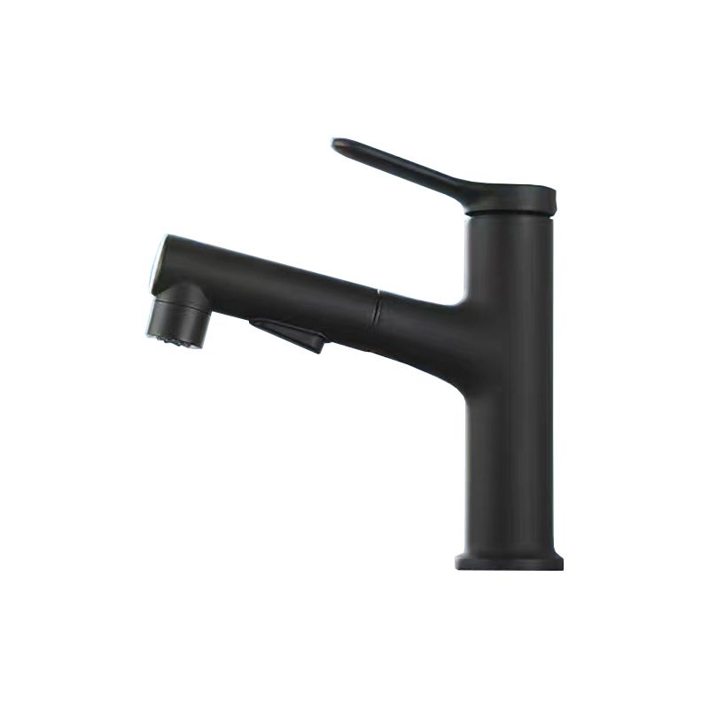 Pull-out simple bathroom sink tap 1 hole single lever faucet