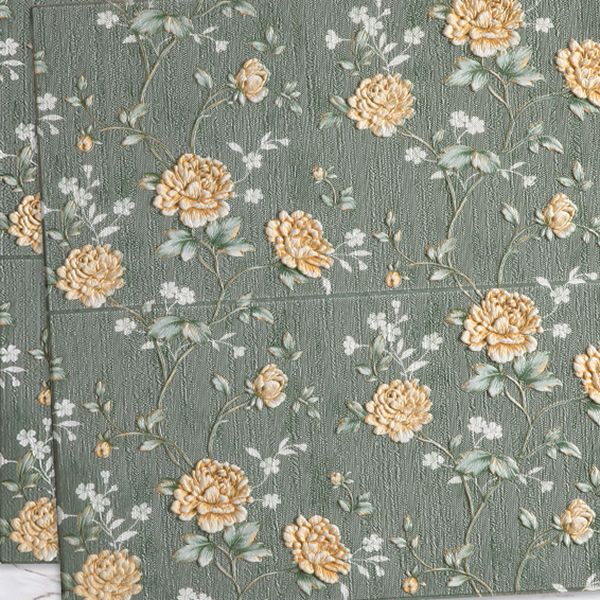 Modern Wall Panel 3D Floral Print Peel and Stick Waterproof Wall Covering