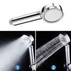Contemporary Wall-Mounted Shower Head Combination Chrome Round Hand Shower