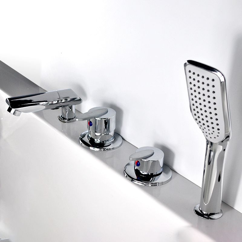 Wall-mounted Copper Roman Bathtub Faucet Low Arc Roman Bathtub Filler Trim