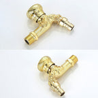 Vintage Classic Sink Faucet Zinc Single Handle Dragon Engraving Wall-Mounted Faucet