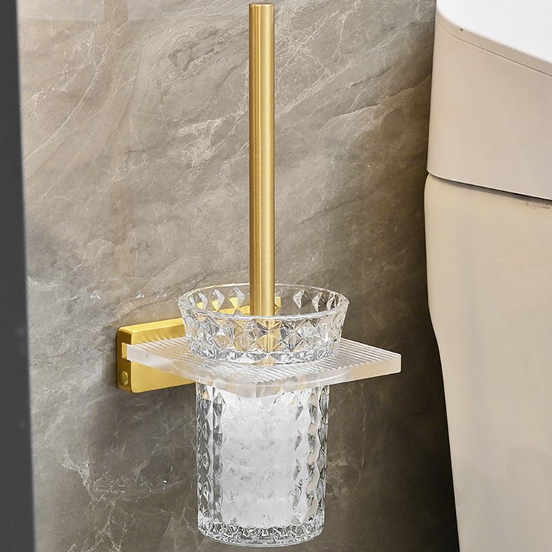 Metal and acrylic bathroom accessories as a single piece or in a set in gold
