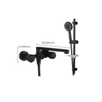 Modern Bathtub Faucet Trim Black Wall Mounted Swivel Spout with Hand Shower