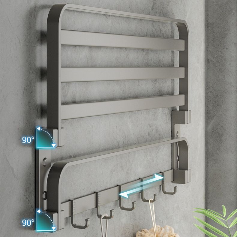 Modern Gray Bathroom Accessory Set Aluminum Stainless Steel Bathroom Shelf/Towel Hooks/Towel Bar