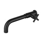 Contemporary Vessel Water Faucet Stainless Steel Cross Handles Wall Mounted Bathroom Faucet
