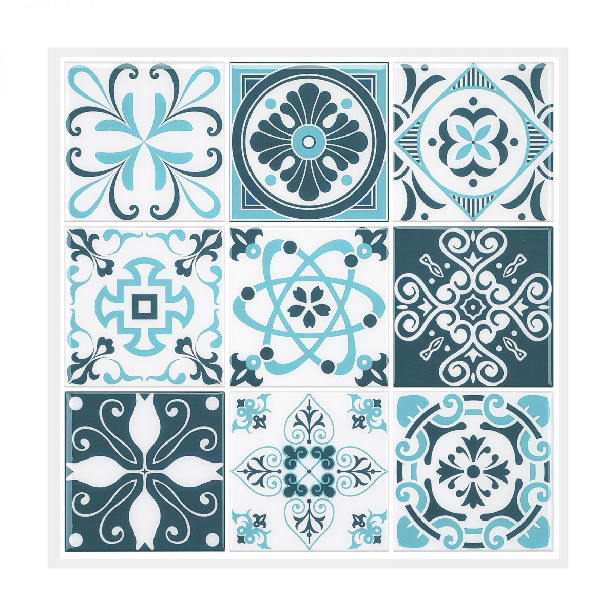 Plastic Peel & Stick Tile Square Stain-Resistant Wallpaper for Back Wall