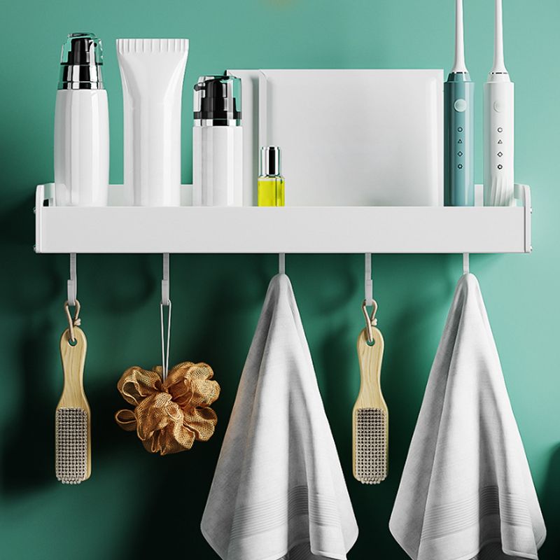 2-piece modern bathroom accessory set White rectangular bath shelf