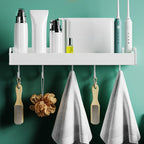 2-piece modern bathroom accessory set White rectangular bath shelf
