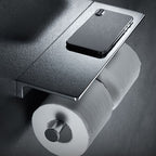 Contemporary 2-piece bathroom set made of polished chrome stainless steel toilet paper holder