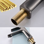 Modern Vessel Sink Faucet Copper Lever Handle Low Arc Vessel Faucet for the Bathroom