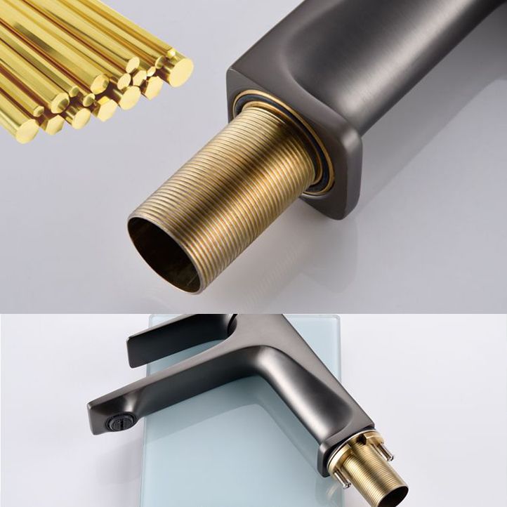 Modern Vessel Sink Faucet Copper Lever Handle Low Arc Vessel Faucet for the Bathroom