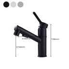 Bathroom faucet with pull-out lever handle Single hole basin mixer