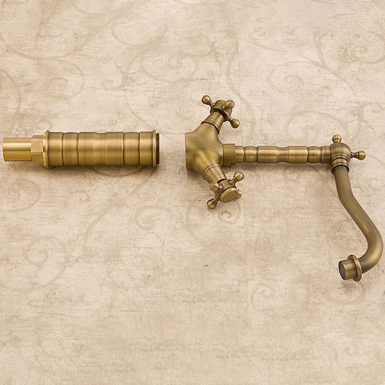 Industrial Widespread Bathroom Faucet Cross Handle Medium Sink Faucet