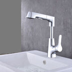 Modern Vessel Sink Faucet Copper Single Handle Pull Down Low Arc Vessel Faucet