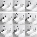 Modern Vessel Sink Porcelain Rectangular Vessel Sink (Not Including Faucet)