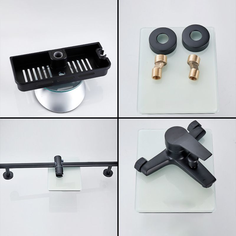 Brass Wall-Mounted Shower System Single Handle Shower with Lever Handle