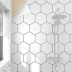Modern Splash Protection Wallpaper Peel and Stick Mosaic Tile for Bathroom