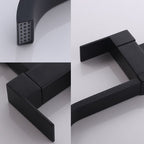 Contemporary Wall Mounted Bathroom Faucet Lever Handles Low Arc Swivel Brass Faucet