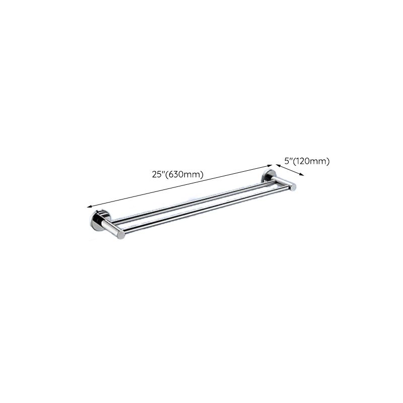 Contemporary bathroom accessory set made of aluminum with towel holder/bath shelf