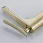 1 Handle Solid Copper Bathroom Sink Faucet Nordic Modern Vanity Faucet with Drain
