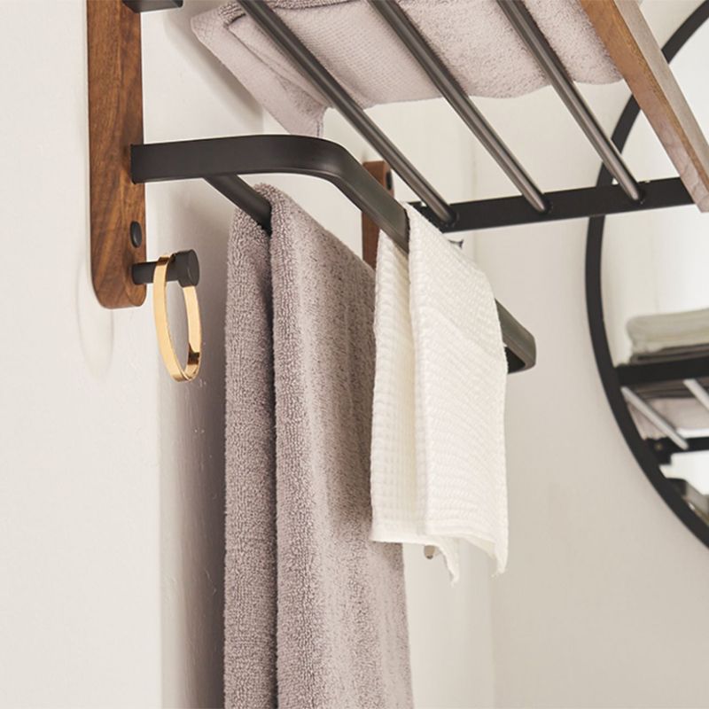Modern Bathroom Accessory Set Aluminum & Wood Bathroom Fittings Set