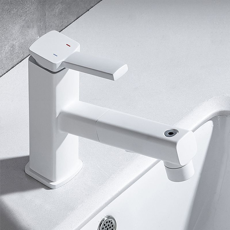 Lever Handle Faucet Pull-Out Basin Faucet with Swivel Spout
